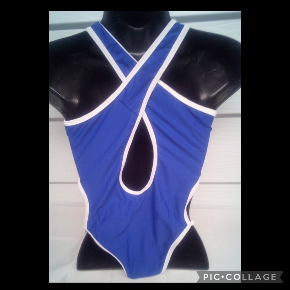 Blue one piece swimsuit - Picture 6 of 10